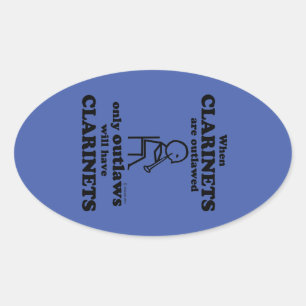 Clarinets Oval Sticker - förbjuden Ovalt Klistermärke
