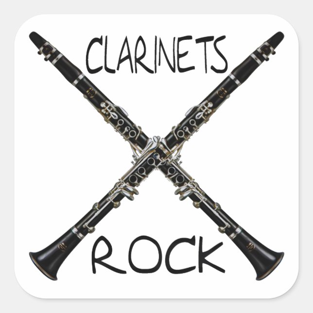 Clarinets Sten Fyrkantigt Klistermärke (Framsida)