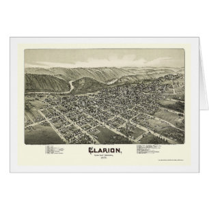 Clarion panorama- karta för PA - 1896 Hälsningskort