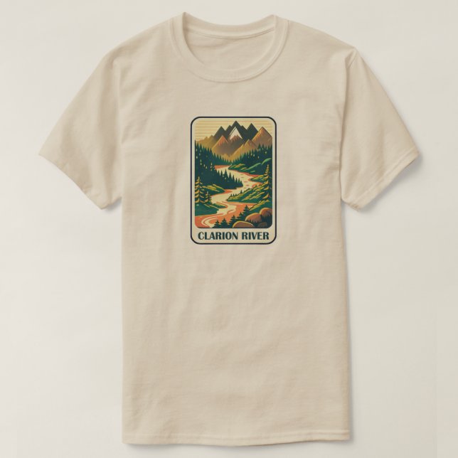 Clarion River Pennsylvania Färg T Shirt (Design framsida)