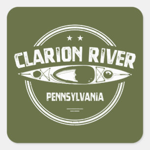 Clarion River Pennsylvania Kayaking Fyrkantigt Klistermärke