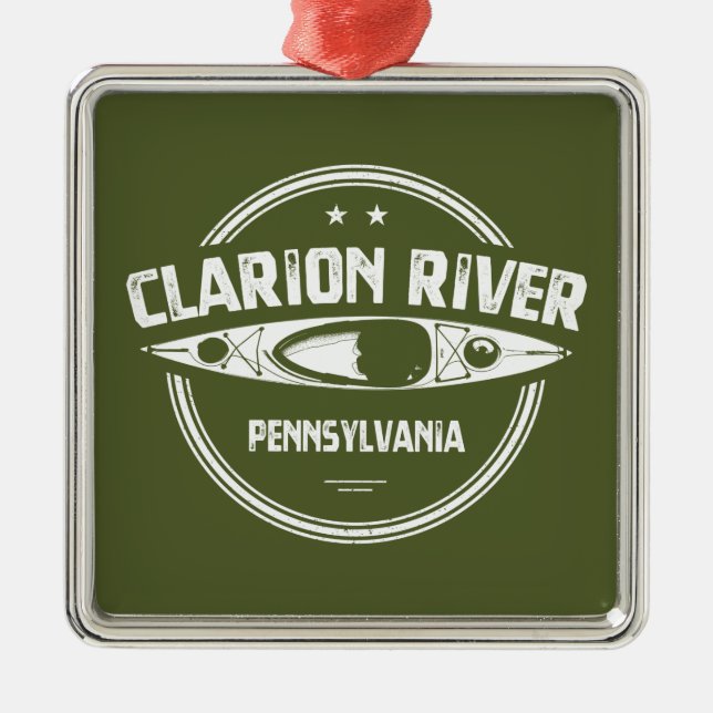 Clarion River Pennsylvania Kayaking Julgransprydnad Metall (Framsidan)