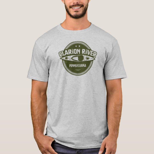Clarion River Pennsylvania Kayaking T Shirt (Framsida)