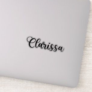Clarissa Namn - handskriven calligrafi Klistermärken