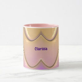 CLARISSA ~ Zany 3D ~ Rosa, Guld och Lila Mugg