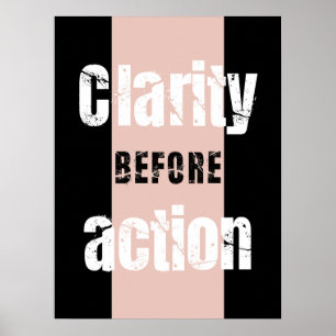 Clarity Before Action Vertikal Mörk Poster