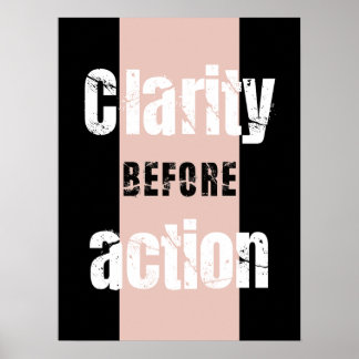 Clarity Before Action Vertikal Mörk Poster
