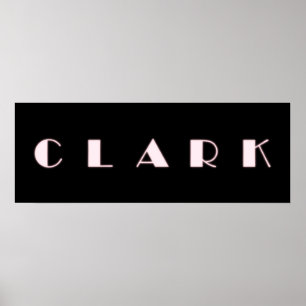 CLARK Alphabet Brev Namn Art Poster