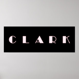CLARK Alphabet Brev Namn Art Poster