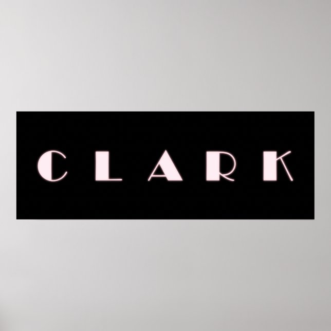 CLARK Alphabet Brev Namn Art Poster (Framsidan)