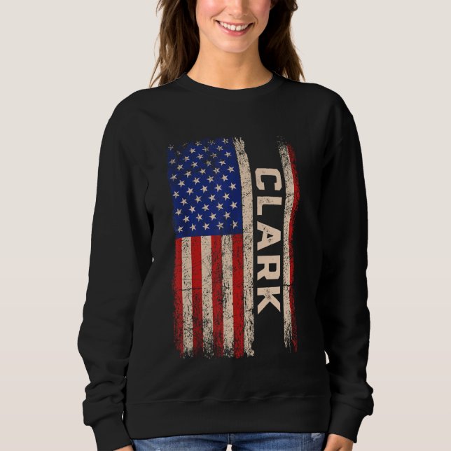 Clark Efternamn Shirt Clark Namn American Flagga T (Framsida)