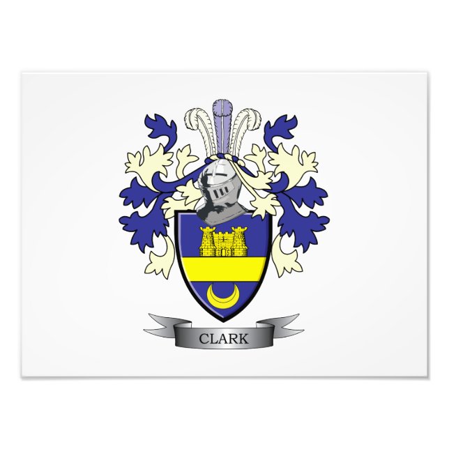 Clark Family Crest Jackar av Arm Fototryck (Framsidan)