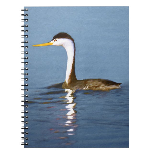 Clark Grebe Painting - Original Bird Art Anteckningsbok (Framsidan)