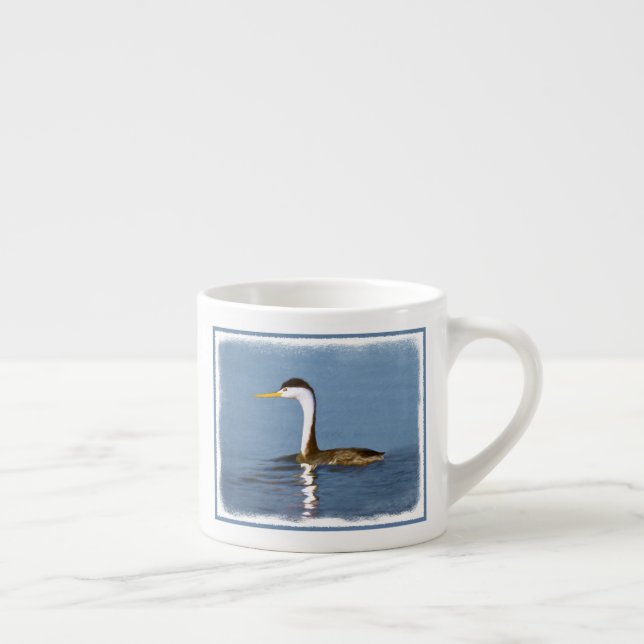 Clark Grebe Painting - Original Bird Art Espressomugg (Höger)