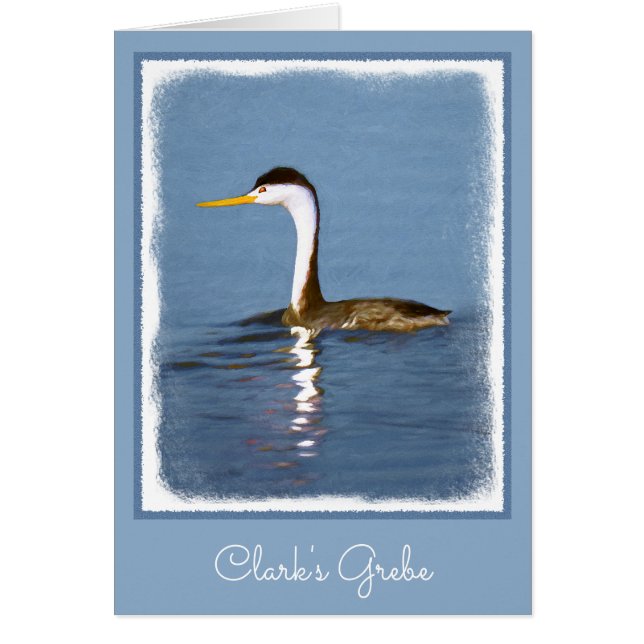 Clark Grebe Painting - Original Bird Art Hälsningskort (Framsidan)
