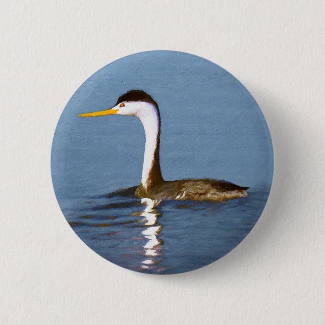Clark Grebe Painting - Original Bird Art Knapp (Framsida)