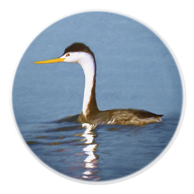Clark Grebe Painting - Original Bird Art Knopp (Framsidan)