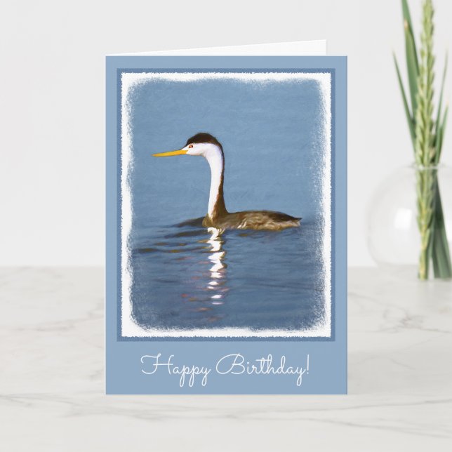Clark Grebe Painting - Original Bird Art Kort (Framsida)