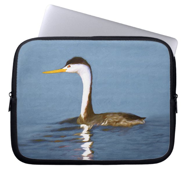 Clark Grebe Painting - Original Bird Art Laptop Fodral (Framsidan)
