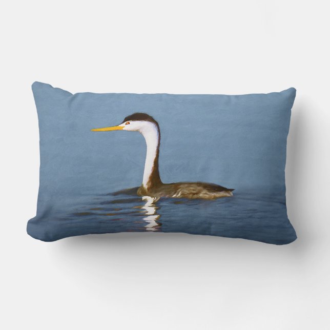 Clark Grebe Painting - Original Bird Art Lumbarkudde (Framsida)