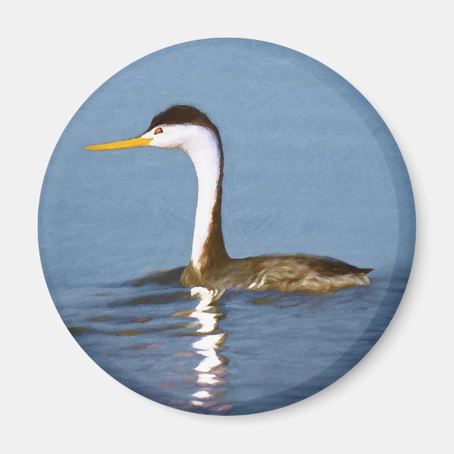 Clark Grebe Painting - Original Bird Art Magnet (Framsidan)