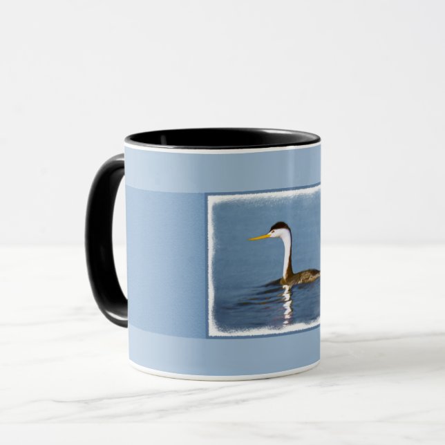 Clark Grebe Painting - Original Bird Art Mugg (Framsida vänster)