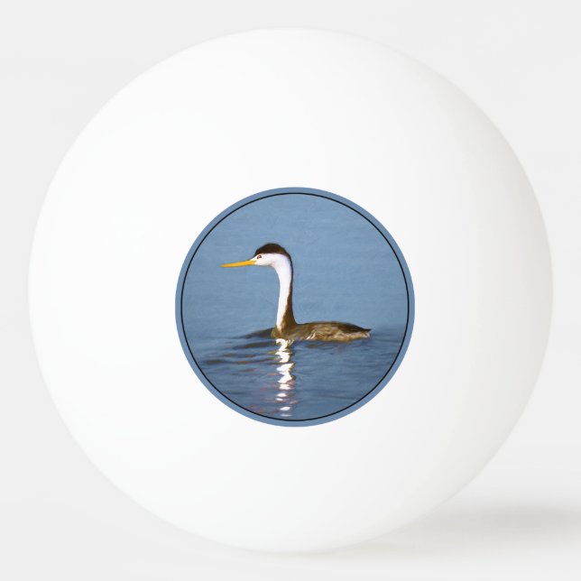Clark Grebe Painting - Original Bird Art Pingisboll (Framsidan)
