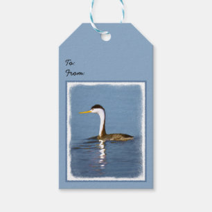 Clark Grebe Painting - Original Bird Art Presentetikett
