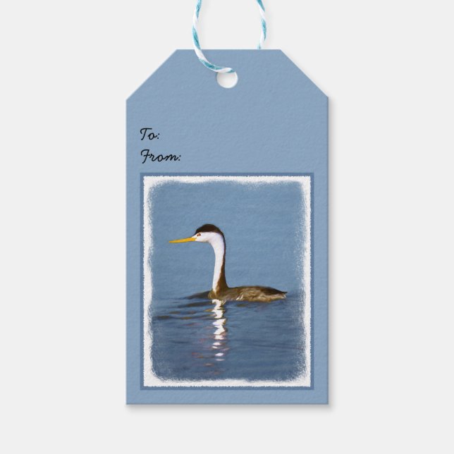 Clark Grebe Painting - Original Bird Art Presentetikett (Framsidan)