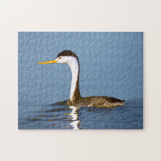 Clark Grebe Painting - Original Bird Art Pussel (Horisontell)