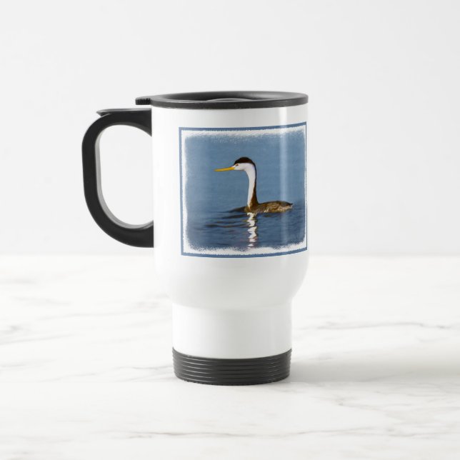 Clark Grebe Painting - Original Bird Art Resemugg (Vänster)