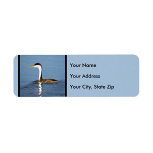 Clark Grebe Painting - Original Bird Art Returadress Etikett