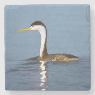 Clark Grebe Painting - Original Bird Art Stenunderlägg