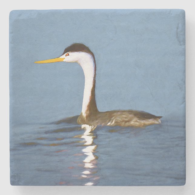 Clark Grebe Painting - Original Bird Art Stenunderlägg (Framsidan)