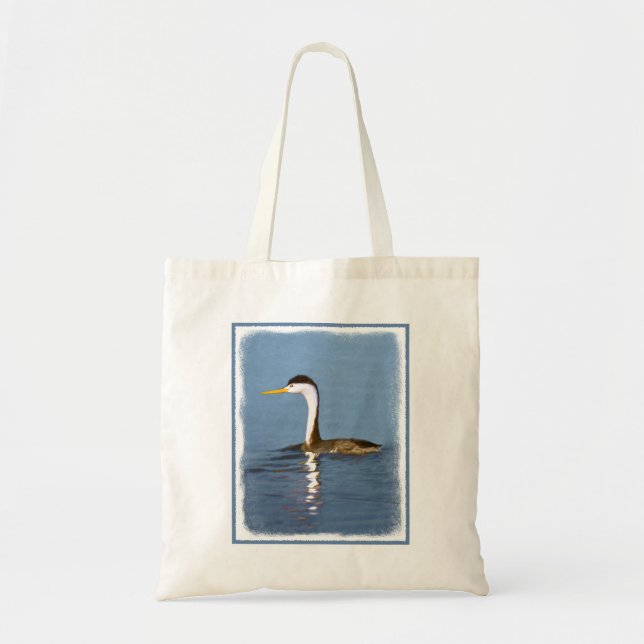 Clark Grebe Painting - Original Bird Art Tygkasse (Framsidan)
