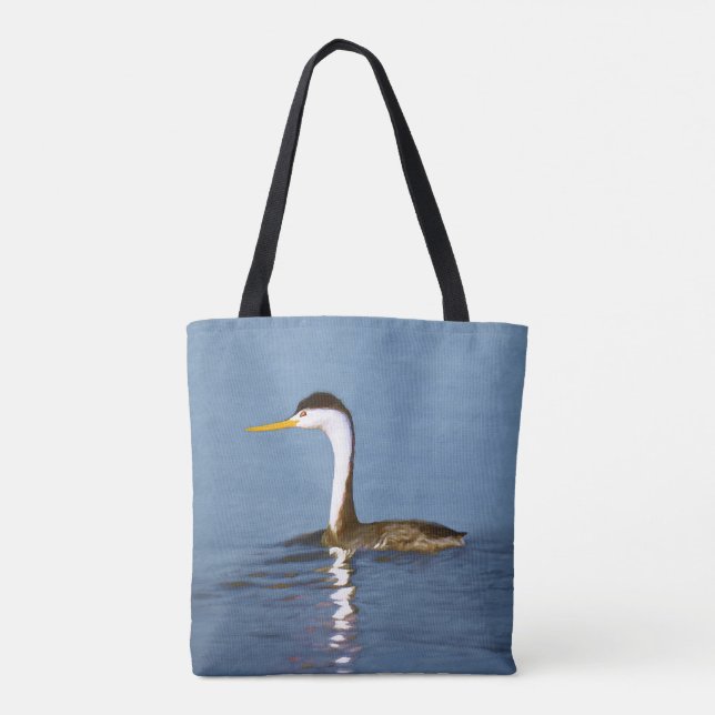 Clark Grebe Painting - Original Bird Art Tygkasse (Baksida)