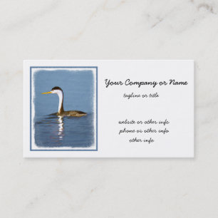 Clark Grebe Painting - Original Bird Art Visitkort