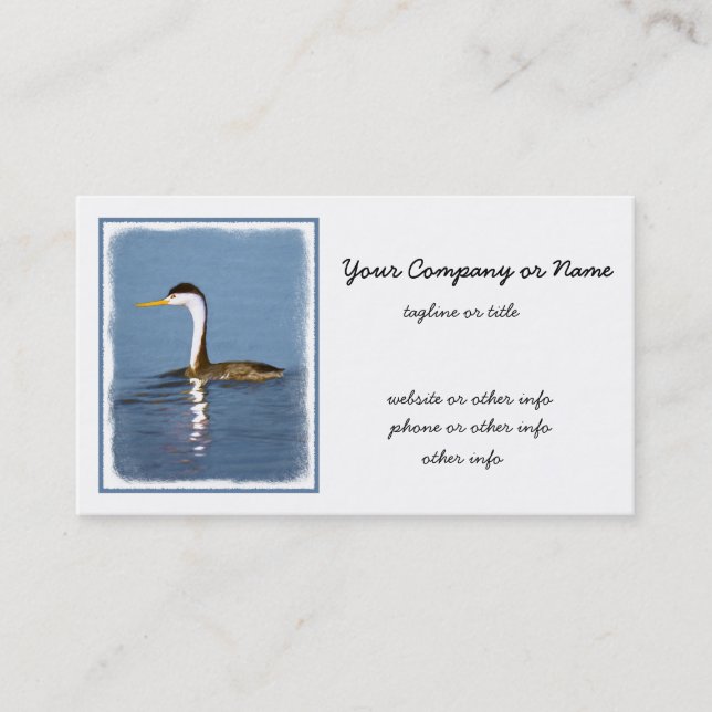Clark Grebe Painting - Original Bird Art Visitkort (Framsida)
