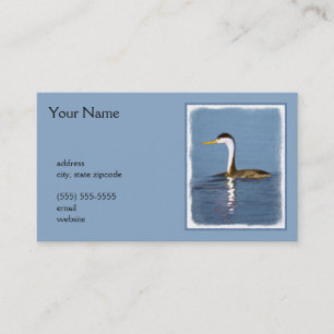 Clark Grebe Painting - Original Bird Art Visitkort