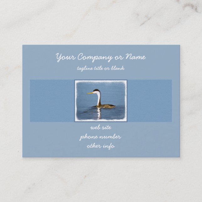 Clark Grebe Painting - Original Bird Art Visitkort (Framsida)