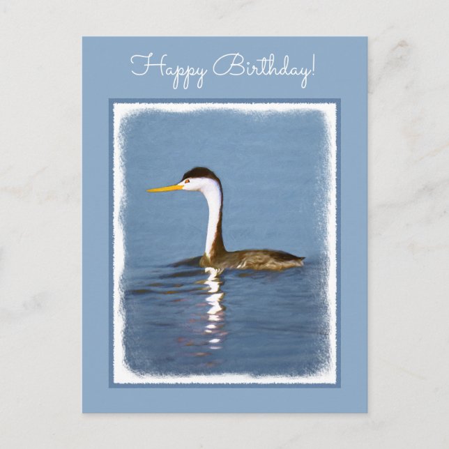 Clark Grebe Painting - Original Bird Art Vykort (Framsida)