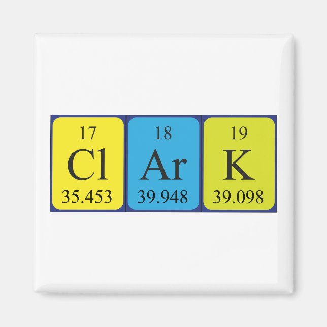 Clark Periodisk bord namn magnet (Framsidan)