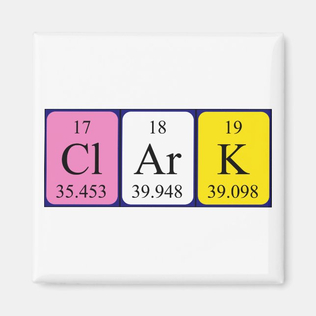 Clark Periodisk bord namn magnet (Framsidan)