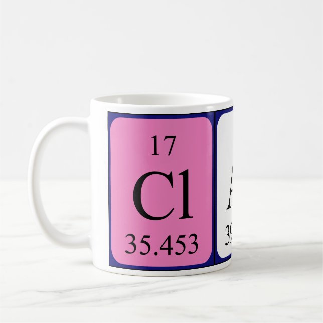 Clark Periodisk bord namn mugg (Vänster)