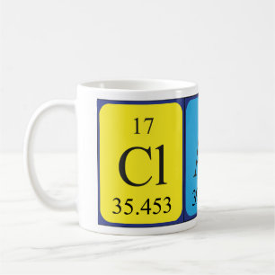 Clark Periodisk bord namn mugg