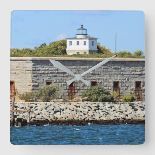 Clark Point fyr, Mass. Kvadratväggslås Fyrkantig Klocka (Framsida)