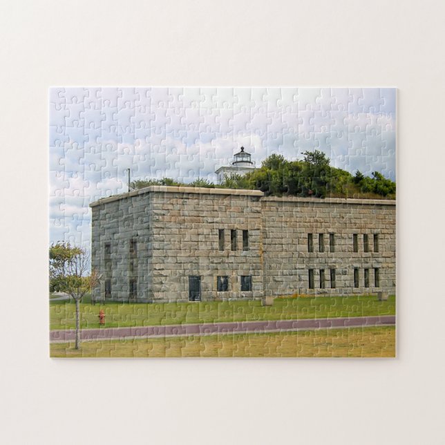Clark Point Lighthouse, Mass Jigszawa Puzzle Pussel (Horisontell)