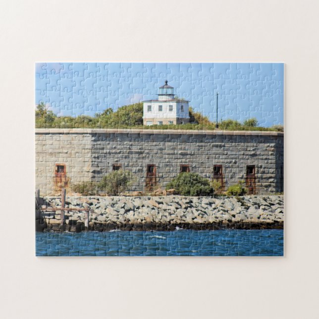 Clark Point Lighthouse, Mass Jigszawa Puzzle Pussel (Horisontell)