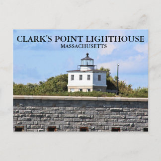 Clark Point Lighthouse, Massachusetts Postcard Vykort