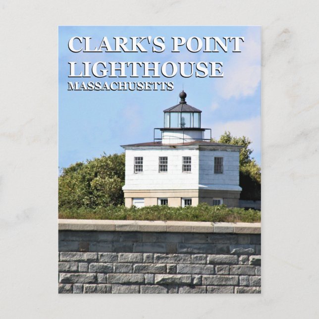 Clark Point Lighthouse, Massachusetts Postcard Vykort (Framsida)